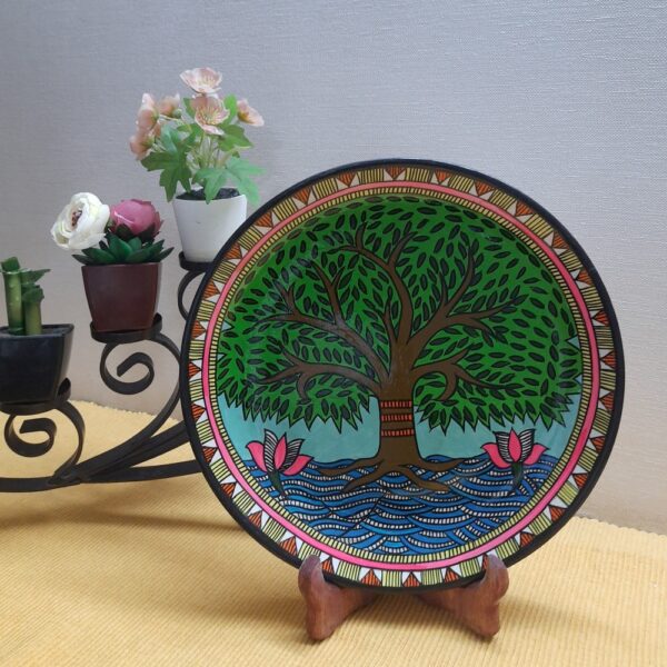 Beautiful Hand-Painted Wall Plate with Tree Design - Abundant Life - By Sanskruti Artz 5