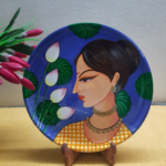 Beautiful Hand Painted Wall Plate with Lady & Lotus Design Graceful Bloom By Sanskruti Artz 5