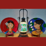 Beautiful Hand Painted Wall Plate with Lady & Lotus Design Graceful Bloom By Sanskruti Artz 6