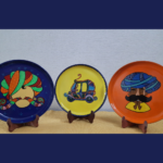 Beautiful Hand-Painted Wall Plate with Regal Rajasthani Welcoming Charm Design with Organce Color By Sanskruti Artz 8