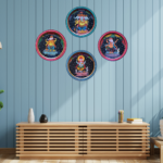 Buy Beautiful Handpainted Ganesha's Graceful Stance with Mushak Wall Plate 4 - By Sanskruti Artz