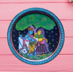 Buy Beautiful Radha Krishna with Tree & Cow Hand Painted Wall Plate for Decor 2 - Serenade of Eternity By Sanskruti Artz