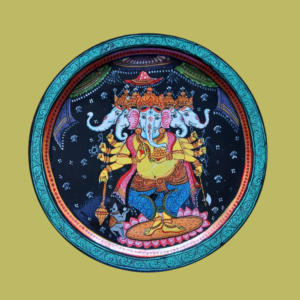 Buy Beautiful Hand-Painted Ganesha - Panchmukhi Radiance Wall Plate for Decor 2 - By Sanskruti Artz