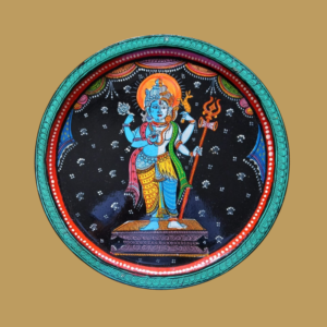 Buy Beautiful Hand-Painted Harihara - Fusion of Forces Wall Plate for Decor 2 - By Sanskruti Artz