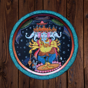 Buy Beautiful Hand-Painted Ganesha - Panchmukhi Radiance Wall Plate for Decor - By Sanskruti Artz
