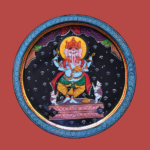 Buy Beautiful Handpainted Ganesha's Graceful Stance with Mushak Wall Plate By Sanskruti Artz
