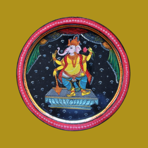 Buy Beautiful Handpainted Ganesha - Majestic Guardian Wall Plate for Decor By Sanskruti Artz