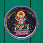 Buy Beautiful Handpainted Ganesha's Graceful Stance with Mushak Wall Plate 2 - By Sanskruti Artz