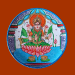 Buy Beautiful Hand-Painted Radiant Maha Lakshmi - Emblem of Prosperity Wall Plate for Decor - By Sanskruti Artz