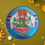 Buy Beautiful Hand-Painted Radiant Maha Lakshmi - Emblem of Prosperity Wall Plate for Decor 3 - By Sanskruti Artz